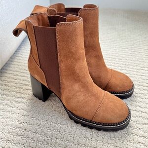 See by Chloé Mallory Leather Chelse Boots Tabacco Womens Size 39 / size 8.